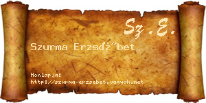 Szurma Erzsébet névjegykártya